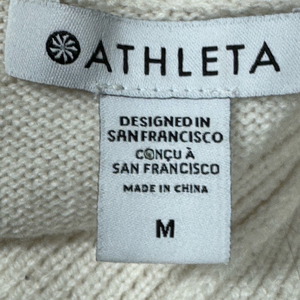Athleta Alpine Spirit Wrap Ivory Cardigan Duster Medium Wool/Cashmere 882542-02 - Picture 9 of 11